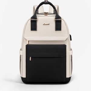 Black and Cream Molerolly Ⅰ Laptop Backpack, 15.6" 17.3"